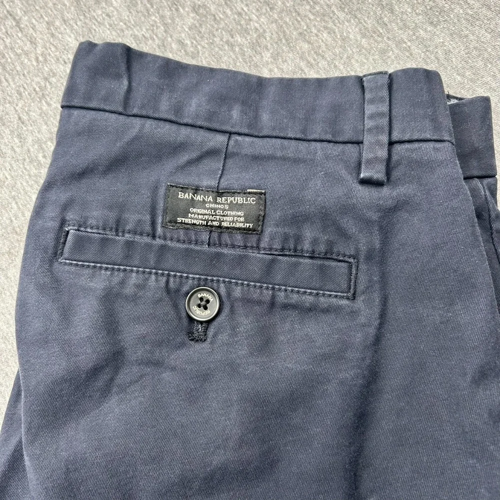 Banana Republic Mason Chino Flat Front Pants Mens 29x32 (30x30) Navy Blue